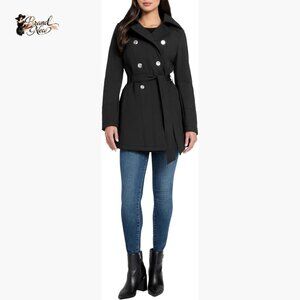 Water-Resistant Double Breast Trench Jacket with Polar Fleece Lining